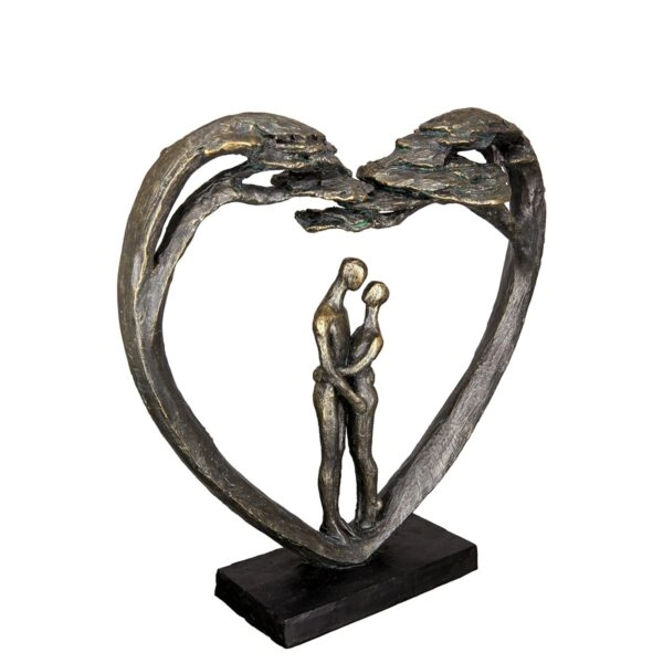Γλυπτό Καρδιά "Love Tree" Couple Motif Πολυρεζίνη Μπρούντζινο PU 32X8x31.5cm