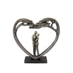 Γλυπτό Καρδιά "Love Tree" Couple Motif Πολυρεζίνη Μπρούντζινο PU 32X8x31.5cm