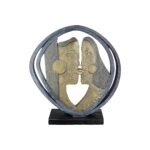 Γλυπτό Round "Abstract" Couple Motif Πολυρεζίνη Μαύρο Μπρούντζινο PU 28.5x8x31cm