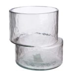 Βάζο "Levels" Γυάλινο Γκρι PU 16.5x14.5x16.5cm