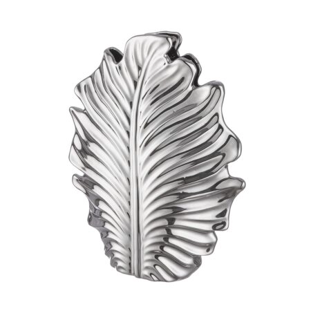 Βάζο Leaf "Monstera" Κεραμικό Ασημένιο PU 30.5x9.5x37.5cm
