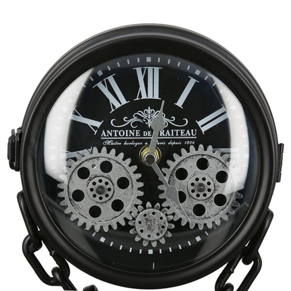 Ρολόι "Chain" Gear Motif Glassware Metal Black 18X17X33Cm 18X17X33Cm