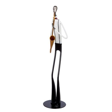 Φιγούρα Musician "Jazzband" Μέταλλο Μαύρο Λευκό PU 10.5x10x41cm