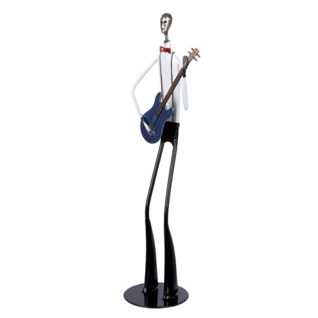 Φιγούρα Musician "Jazzband" Μέταλλο Μαύρο Λευκό PU 14.5x9.5x41cm