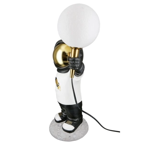 Τραπέζι Λάμπα (Led) Astronaut "Apollo" Πολυρεζίνη Λευκό PU 15.5x21.5x46.5cm