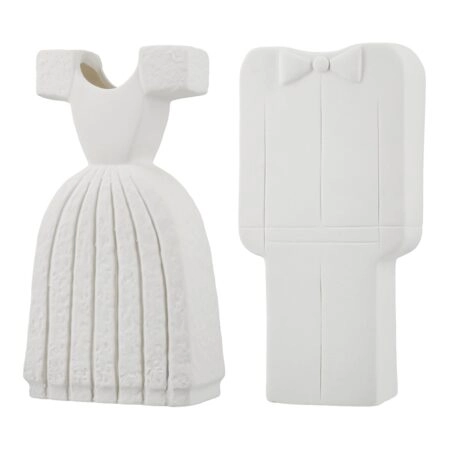 Βάζο 'Bridal Couple' Κεραμικό Λευκό 2Τμχ 6x12x25cm