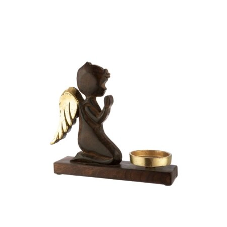 Ρεσώ Θήκη Angels "Zauberwald" Μέταλλο Ξύλο Dark Brown PU 23x7.5x22cm