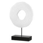 Stand Relief "Pezzo" Mdf Μαύρο Λευκό PU 20x6.5x30cm