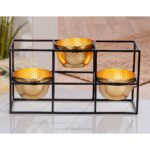 Ρεσώ Θήκη Μέταλλο Μαύρο Χρυσό PU 27x9x14cm