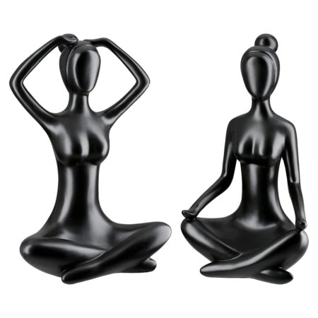 Φιγούρα Γυναίκα 'Meditation' Πολυ Μαύρο 2Τμχ 12x16x29cm