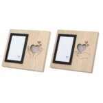 Κορνίζα (Led) Ορθογώνια Καρδιά Μοτίφ Mdf Καφέ 2 Ποικιλία 25X3X22Cm 25X3X22Cm