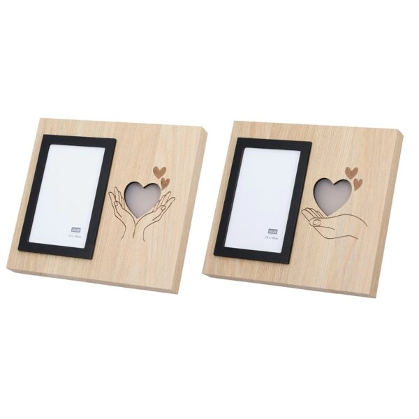 Κορνίζα (Led) Ορθογώνια Καρδιά Μοτίφ Mdf Καφέ 2 Ποικιλία 25X3X22Cm 25X3X22Cm