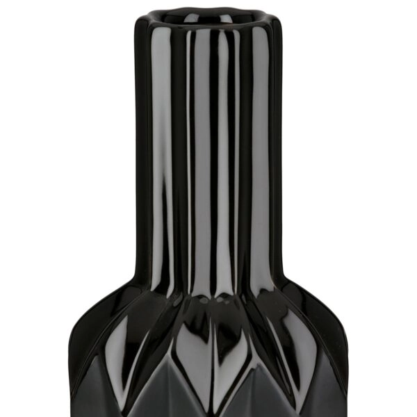 Βάζο Μπουκαλιού Κωνικό Κεραμικό Μαύρο D10X38Cm D10X38Cm