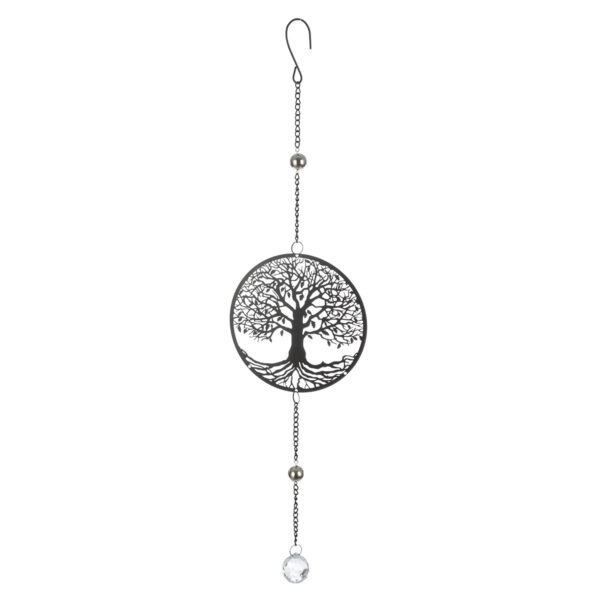 Κρεμάστρα Round Tree Of Life Motif Metal Black 15X3X58Cm 15X3X58Cm