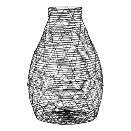 Βάζο Βολβώδες Μεταλλικό Μαύρο D17X26Cm D17X26Cm