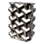 Βάζο Ορθογώνιο Κεραμικό Ασημί χρώμα 15X10X22Cm 15X10X22Cm