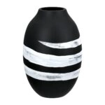 Βάζο Στρογγυλό Κεραμικό Μαύρο D14X21Cm D14X21Cm