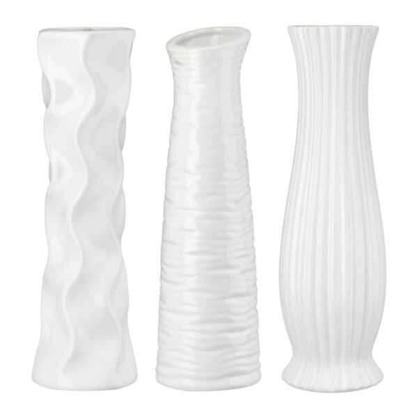 Βάζο Κεραμικό Λευκό Ποικιλία 3 φορές D13X46Cm D13X46Cm