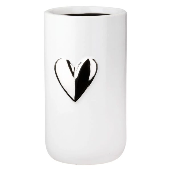 Βάζο Καρδιά Μοτίφ Κεραμικό Λευκό D9X16Cm D9X16Cm