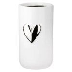 Βάζο Καρδιά Μοτίφ Κεραμικό Λευκό D9X16Cm D9X16Cm