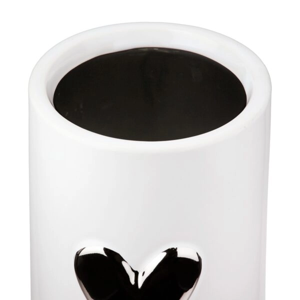 Βάζο Καρδιά Μοτίφ Κεραμικό Λευκό D9X16Cm D9X16Cm