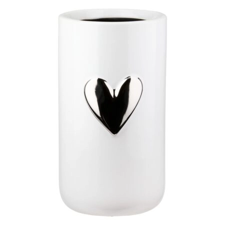 Βάζο Καρδιά Μοτίφ Κεραμικό Λευκό D9X16Cm D9X16Cm