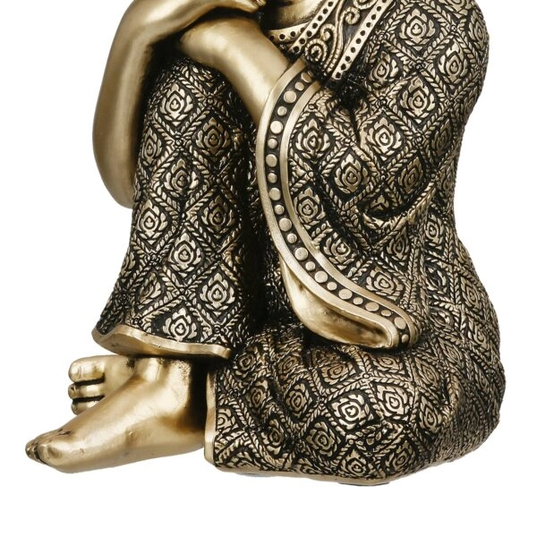 Figure Buddha Synthetic Resin Χρυσόχρωμο 10X10X17Cm 10X10X17Cm