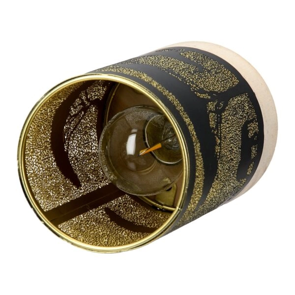 Φανάρι (Led) Κυλινδρικό Μοτίβο Ελέφαντα Μεταλλικό Μαύρο D9X15Cm D9X15Cm