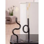 Διακοσμητικό Βάζο "Curve" Μέταλλο Μαύρο PU Pcs. Assorted 11x10x26.5cm