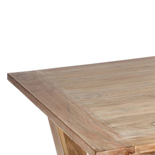 Artekko Akaccift Τραπέζι Τραπεζαρίας σε Λευκή Πατίνα με Χιαστί Πόδι (140x70x76)cm