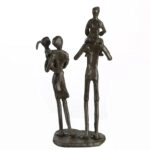 Γλυπτό "Family" Family Motif Σίδερο Brown PU 10x6x22cm