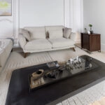 Artekko Ropera Εκρού Διθέσιος Καναπές με Μπουκλέ Ύφασμα (190x90x70)cm