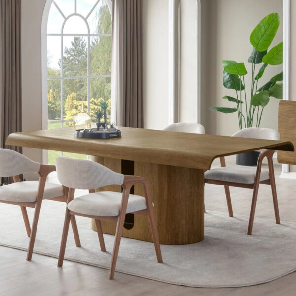 Artekko Asos Καφέ Τραπεζαρία MDF (200x110x77)cm