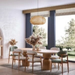 Artekko Begonvil Καφέ Ξύλινη Τραπεζαρία (220x105x77)cm