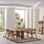 Artekko Begonvil Καφέ Ξύλινη Τραπεζαρία (220x105x77)cm