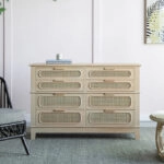 Artekko Cons Μπουφές MDF Ψάθα Φυσική Απόχρωση (133x46x89)cm
