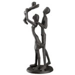 Γλυπτό "Familiengluck" Σίδερο Brown PU 9x5.5x20cm
