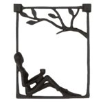 Ανάγλυφο τοίχου Ορθογώνιο Μεταλλικό Σκούρο Καφέ 14X5X17Cm 14X5X17Cm