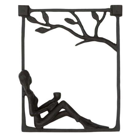 Ανάγλυφο τοίχου Ορθογώνιο Μεταλλικό Σκούρο Καφέ 14X5X17Cm 14X5X17Cm