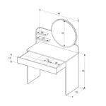 Τουαλέτα με καθρέπτη Dior Megapap χρώμα λευκό του πάγου 90x45x138εκ.