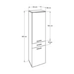 Ντουλάπι με καλάθι απλύτων Diamond Megapap χρώμα λευκό gloss 52x38x187εκ.