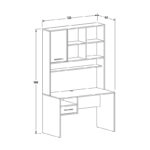 Γραφείο εργασίας London Megapap χρώμα λευκό - oak 120x60x196εκ.