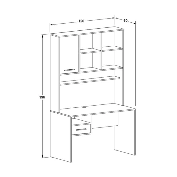 Γραφείο εργασίας London Megapap χρώμα λευκό - oak 120x60x196εκ.
