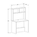 Γραφείο εργασίας Trendline Megapap χρώμα λευκό 90x52x148εκ.