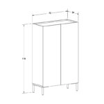 Παπουτσοθήκη - Ντουλάπι Pool Megapap χρώμα λευκό 72x34x119εκ.