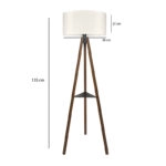 Φωτιστικό δαπέδου Thomas Megapap E27 Mdf/ύφασμα Pvc χρώμα καρυδί - κρεμ 38x38x135εκ.