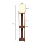 Φωτιστικό δαπέδου Verma I Megapap E27 Mdf/ύφασμα Pvc χρώμα καρυδί - κρεμ 18,5x18,5x142εκ.