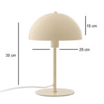 Φωτιστικό επιτραπέζιο Favori Megapap E27 μεταλλικό χρώμα κρεμ Ø25x39εκ.