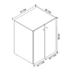 Έπιπλο πλυντηρίου Gray Megapap χρώμα ανθρακί 70x66x90εκ.