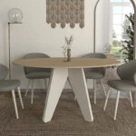 Τραπέζι Rebel Megapap χρώμα rota oak - sandstone 150x90x75εκ.